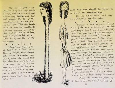 Alice on the Long Neck - Manuscript and drawings of Alice in Wonderland by Lewis Carroll, coll. by Lewis Carroll