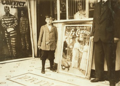 Brown McDowell, 12-Year-Old Usher in Princess Theatre by Lewis Wickes Hine