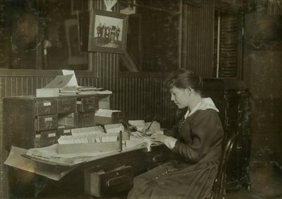 Malvina Amundsen, 15-Year-Old Office Girl at Eastern Talking Machine Co., Boston, Massachusetts by Lewis Wickes Hine