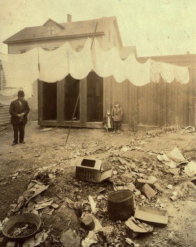Outhouses in Backyard on Borden Street, Providence, Rhode Island by Lewis Wickes Hine