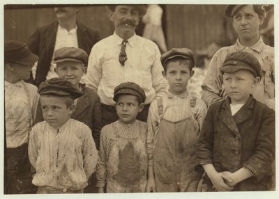 Shrimp-pickers as young as 5 and 8 at the Dunbar, Lopez, Dukate Co, Biloxi, Mississippi, 1911 by Lewis Wickes Hine