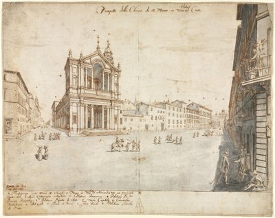 Eighteen Views of Rome: Santa Maria in Via Lata by Lievin Cruyl