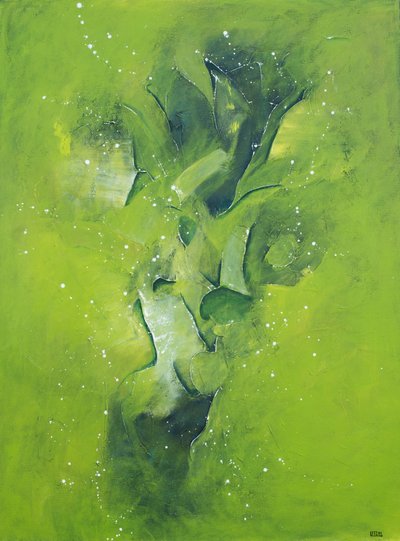 Ethereal Green Abstract by Lillian Christiansson