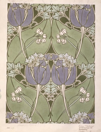 Design for a floral woven textile, c.1905 by Lindsay P. Butterfield