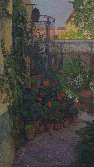 The triptych or garden in bloom (side panel) by Llewelyn Lloyd