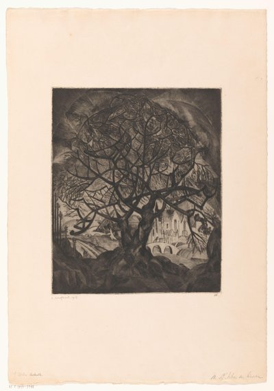Tree with Bare Branches by Lodewijk Schelfhout (signed by artist)