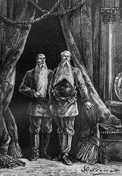 Drawing by Leon Benett, from the book of Jules Verne 