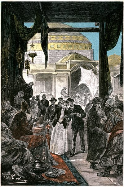The Bazaar of Samarkand, Illustration of the Novel by Jules Verne 