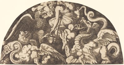 Jupiter Bringing Water of the Styx to Psyche by Léon Davent after Giulio Romano