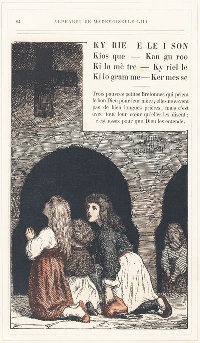 Kyrie Eleison, Kiosk, Kangaroo, Kilometre, Kyrielle, Kilogram, Kermesse, Page 24 - Alphabet by Mademoiselle Lili, by L. Froelich and by a Dad (Hetzel Himself). Bibliotheque & Magasin d