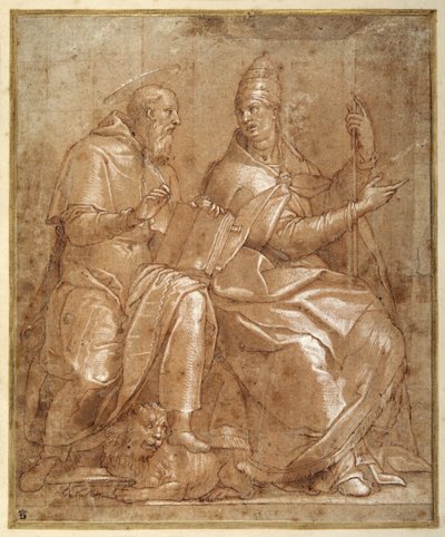 St Jerome Conversing with St Gregory the Great by Lorenzo (c.1530 76) Sabatini