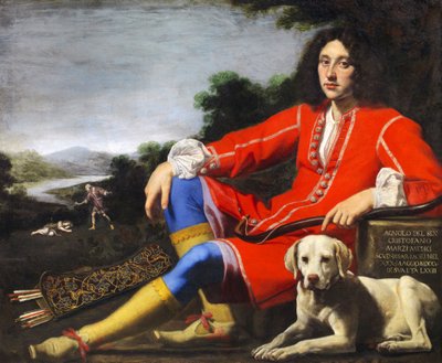 Portrait of a Gentleman with Labrador by Lorenzo Lippi