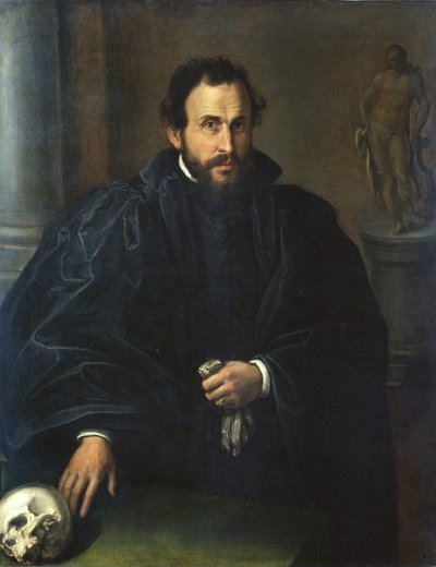Portrait of a Man with a Skull, c.1545 by Lorenzo Lotto