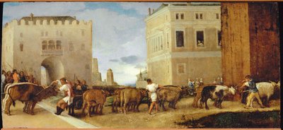 The Oxen of Saint Lucia by Lorenzo Lotto