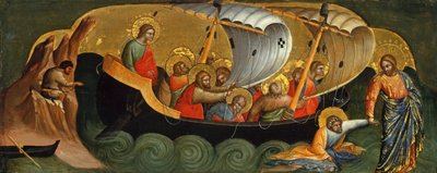 Christ Rescuing Peter from Drowning, Predella Panel by Lorenzo Veneziano
