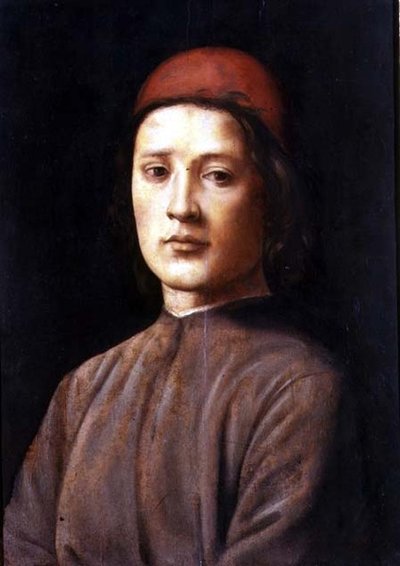 Portrait of a Young Man with a Red Cap by Lorenzo di Credi