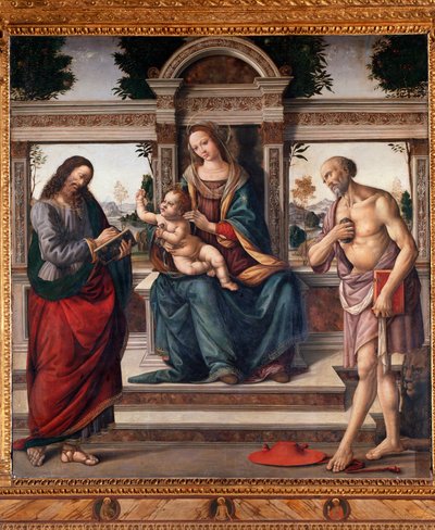 Virgin with Child and Two Saints, St Matthew and St Jerome by Lorenzo di Credi