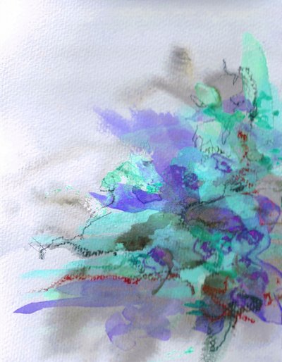Aqua Violet Abstraction by Lori Ann Folz