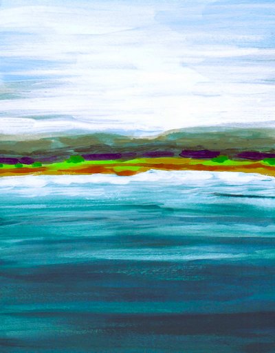 Vibrant Lake Horizon by Lori Ann Folz