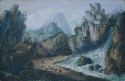 Torrent and Waterfall in the Alps, 1792 by Louis Bélanger