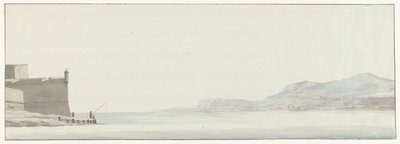 View of the Coast of Calabria from the Outer Corner of the Citadel of Messina (Voyage in Italy, Sicily, and Malta - 1778) by Louis Ducros