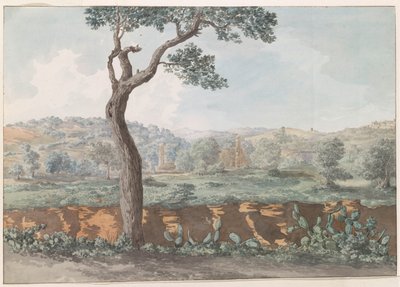 Ruins of the Temple of Castor and Pollux within the Walls of Ancient Agrigento (Voyage en Italie, en Sicile et à Malte - 1778) by Louis Ducros