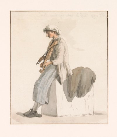 Son of Captain Erié with Violin (Voyage en Italie, en Sicile et à Malte - 1778) by Louis Ducros