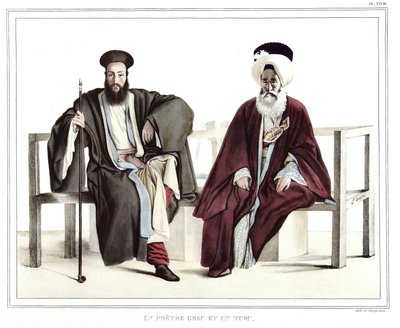 A Greek priest and a Turkish. in 