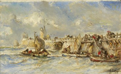 Landing Stage on the Jetty by Eugene Isabey
