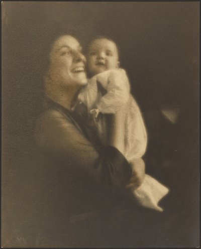 Mother and Baby in White Gown by Louis Fleckenstein