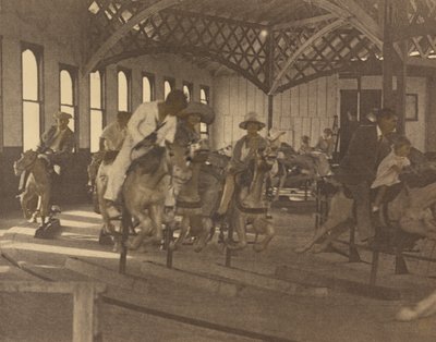 People Riding on a Carousel by Louis Fleckenstein