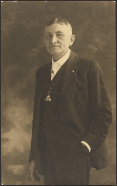 Portrait of a Man with Ornate Watch Fob by Louis Fleckenstein
