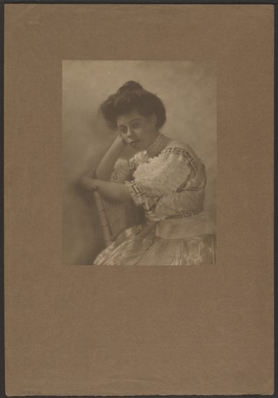 Portrait of a Woman in Satin Dress by Louis Fleckenstein