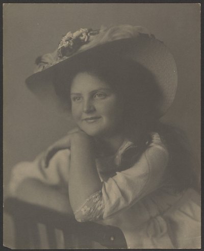 Portrait of a Young Woman Leaning on Chair by Louis Fleckenstein