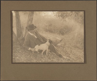 Self-Portrait with Dog by Louis Fleckenstein