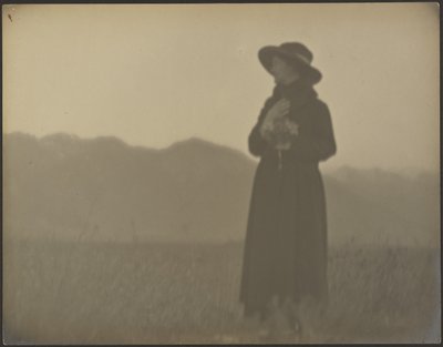 [Woman Wearing Black in Field] by Louis Fleckenstein