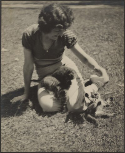 Woman with Kittens by Louis Fleckenstein
