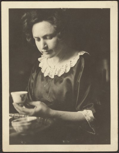 Woman with Tea Cup by Louis Fleckenstein
