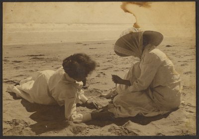 [Women Lounging on the Beach] by Louis Fleckenstein