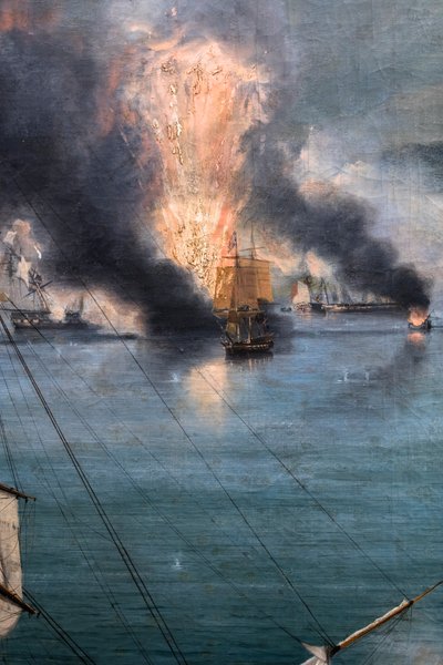 The Battle of Navarino; View from the Southern Tip of the Island of Sphacteria by Louis Garneray