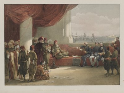 Egypt and Nubia, Volume III: Interview with the Viceroy of Egypt, at his Palace, Alexandria by Louis Haghe