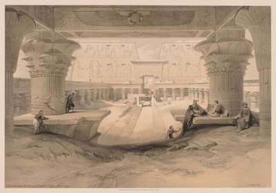 Egypt and Nubia: Volume I - No. 32, View from under the Portico of the Temple of Edfou, Upper Egypt by Louis Haghe