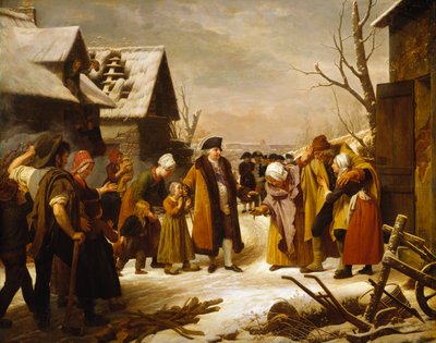 Louis XVI Distributing Alms to the Poor of Versailles during the Winter of 1788 by Louis Hersent