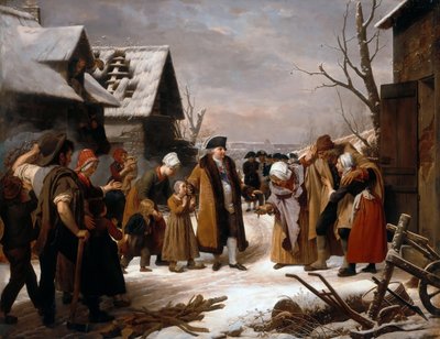 Louis XVI Distributing Alms to the Poor of Versailles during the Winter of 1788 by Louis Hersent