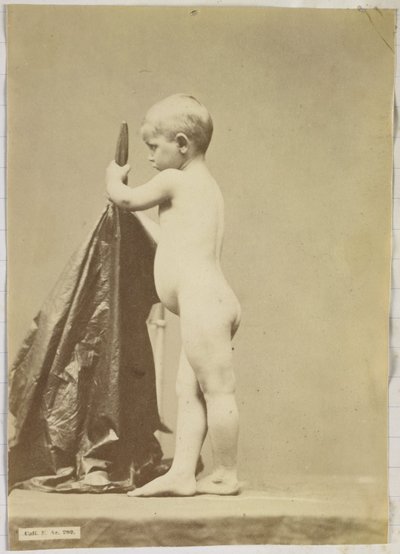 Study of a nude child, standing seen from the side by Louis Jean Baptiste Igout (attributed to)