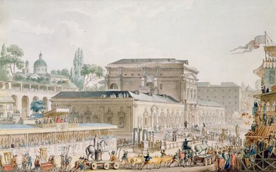 Antiquities Found at Herculaneum Being Transported to the Naples Museum by Louis Jean Desprez