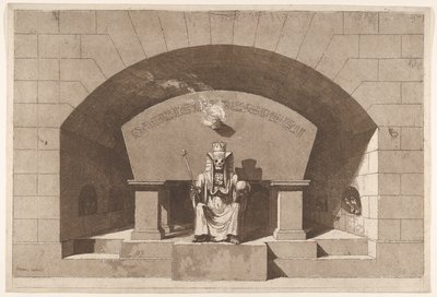Tomb with Death Enthroned as a Sphinx, ca. 1779-84 by Louis Jean Desprez