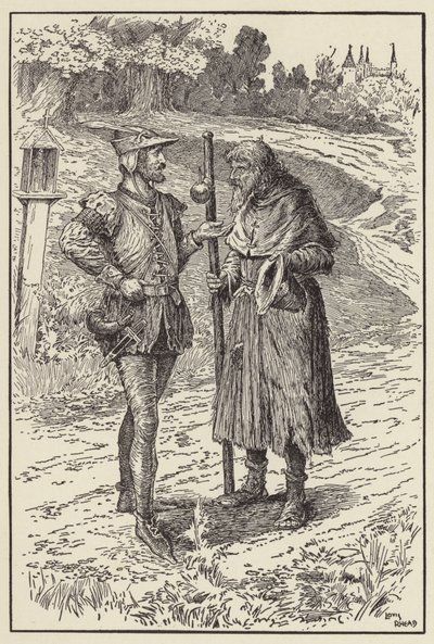 Come, change thine apparel for mine, old man by Louis John Rhead