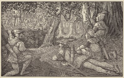 Espied a Group of Foresters and Two Captives by Louis John Rhead