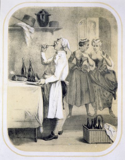 Gluttony in the Kitchen, from a Series of Prints Depicting the Seven Deadly Sins, c.1850 by Louis Leopold Boilly